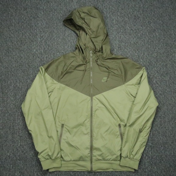 Nike Jacket Men Small Green Windrunner Hooded Full Zip Pocket Colorblock Track - Picture 1 of 10